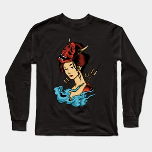 Mask Demon Red Haired Girl Long Sleeve T-Shirt